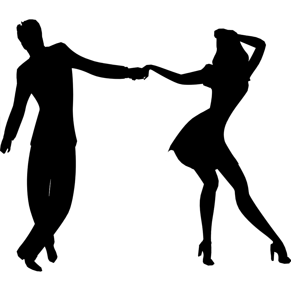 Swing Dancer Couple Silhouette Cardboard Cutout
