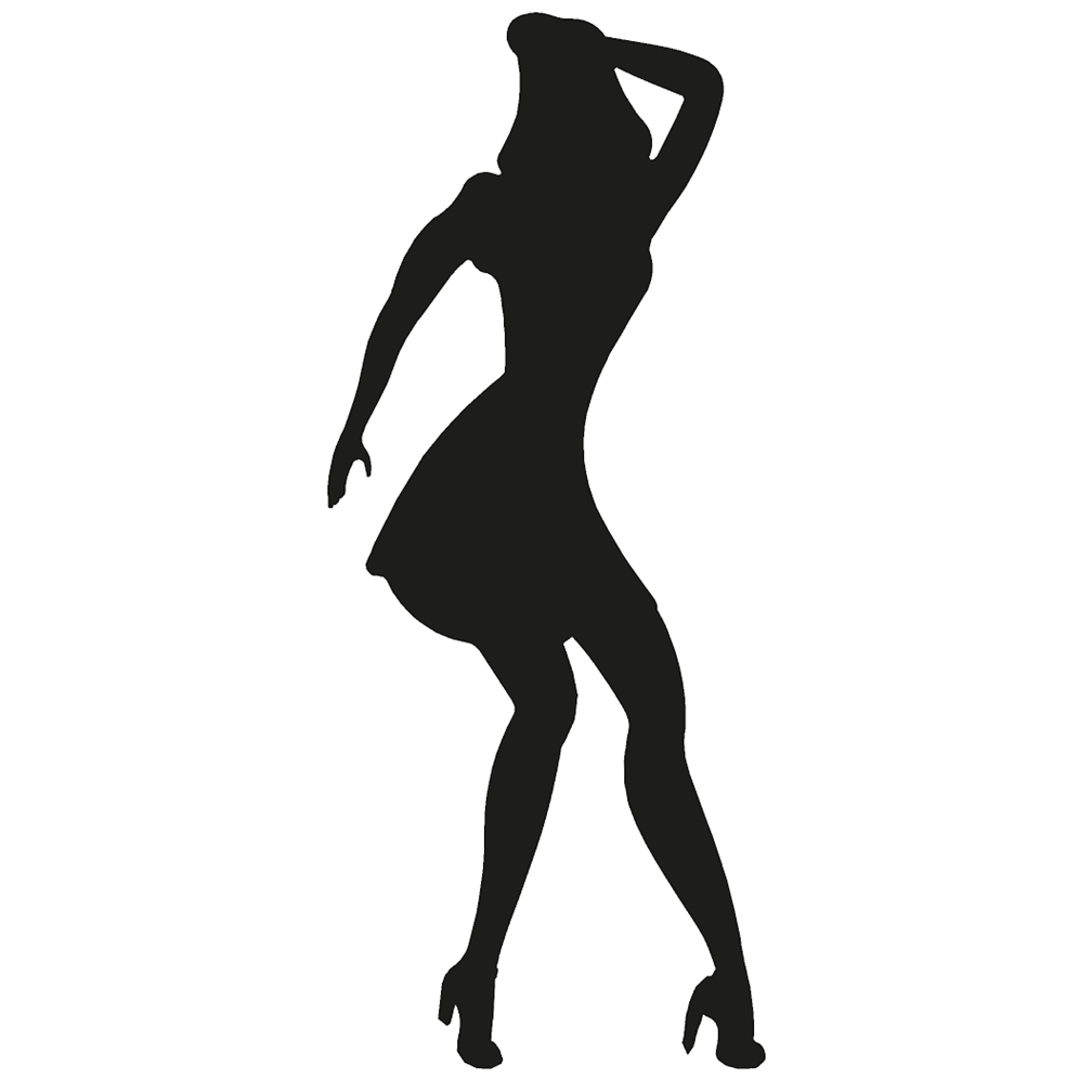 Dancing Woman in Skirt Silhouette Cardboard Cutout