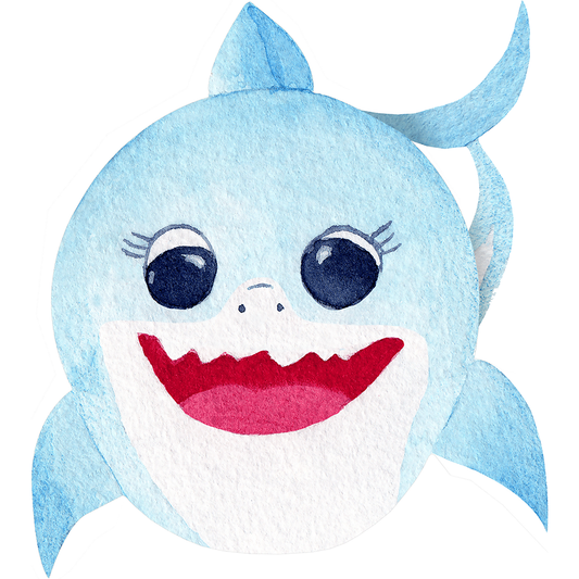 Blue Baby Shark Cartoon Cardboard Cutout