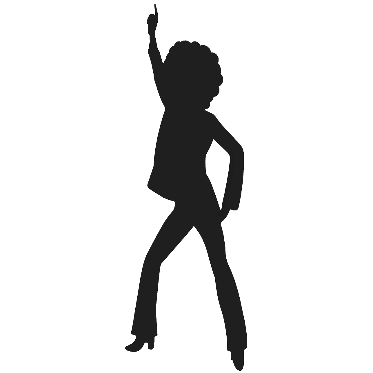 Disco Dancer Male Silhouette Cardboard Cutout