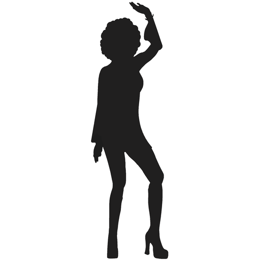 Disco Dancer Female Silhouette Cardboard Cutout