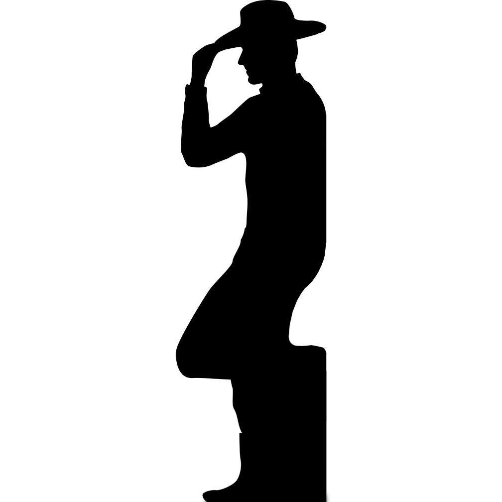 Cowboy Leaning Silhouette Cardboard Cutout