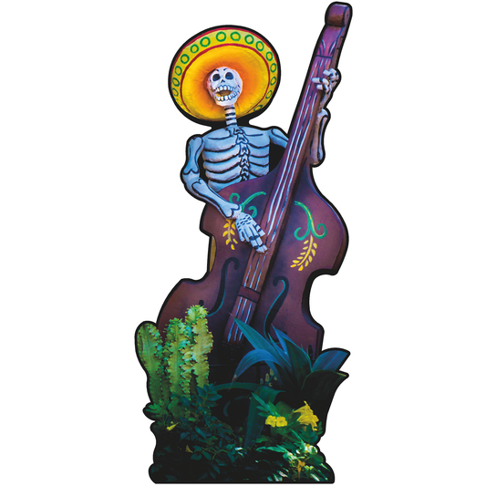 Los Muertos Skeleton With Guitar Cardboard Cutout