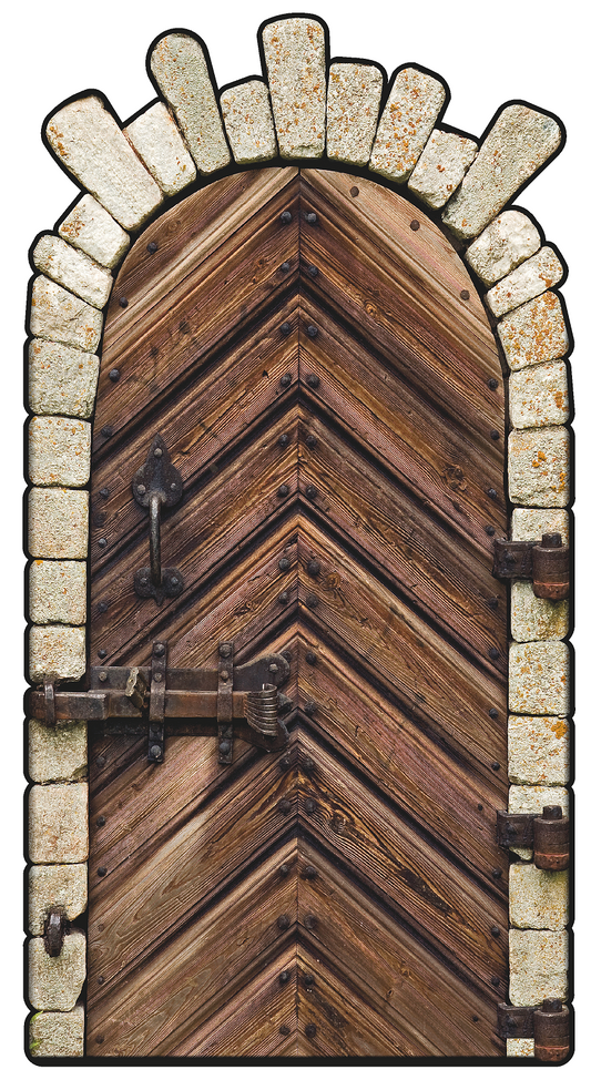 Old Wooden Door Gothic Midieval Prop Cardboard Cutout