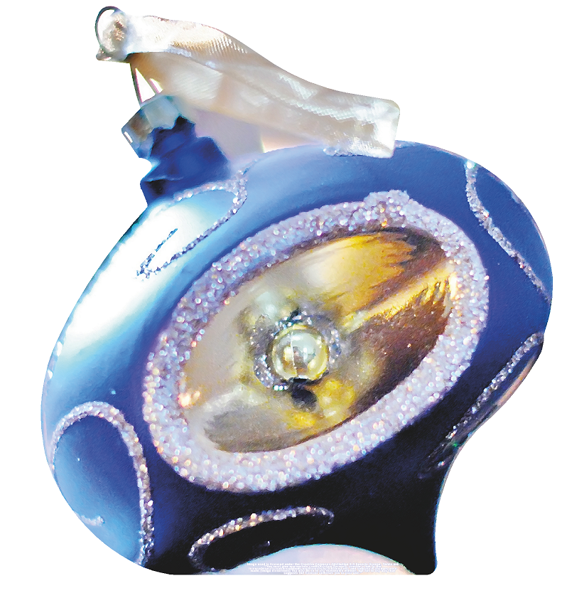 Blue Glass Christmas Ornament Cardboard Cutout