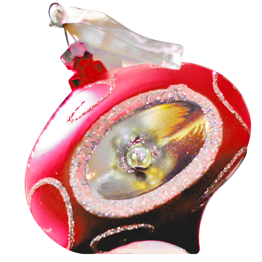 Red Glass Christmas Ornament Cardboard Cutout