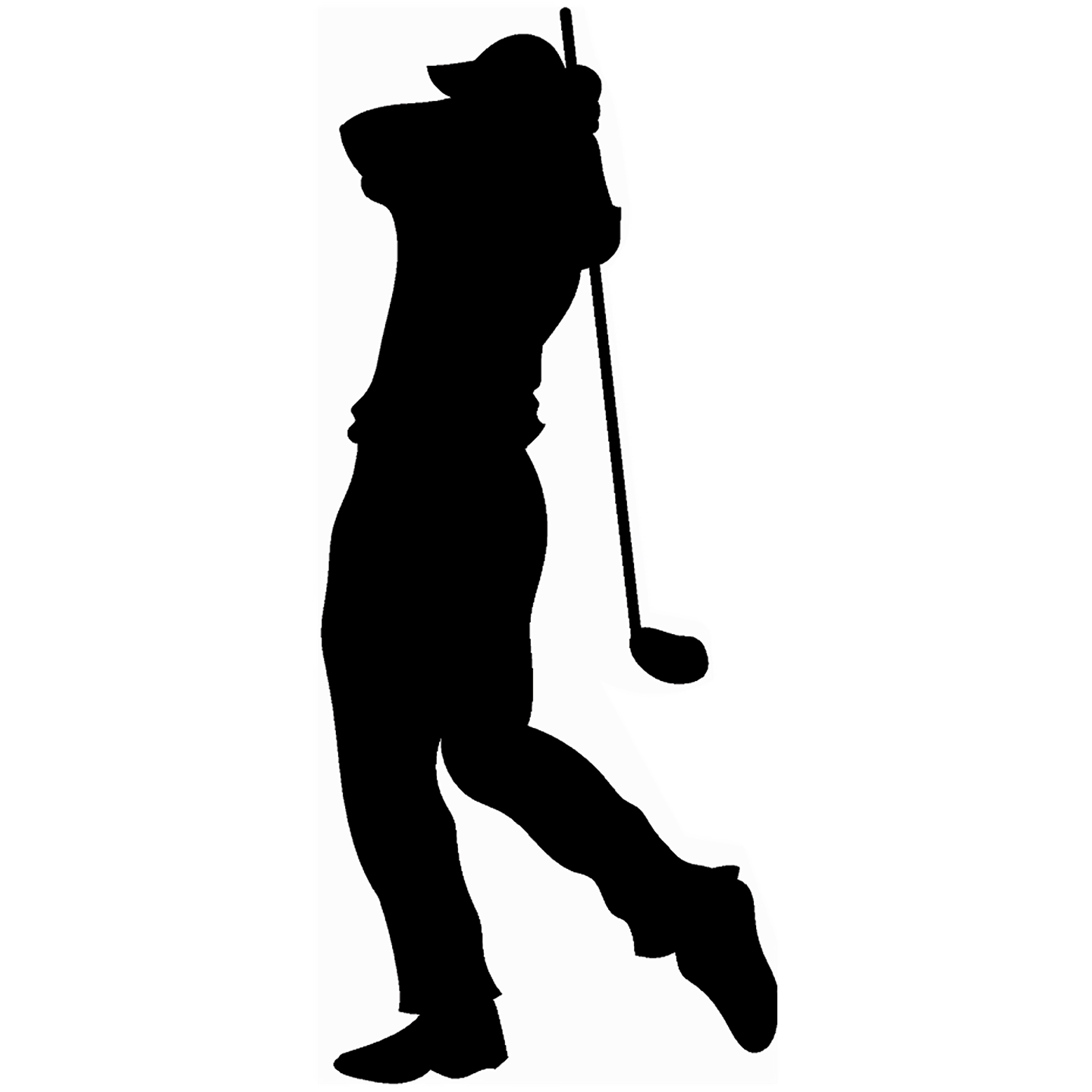 Golfer Swinging Silhouette Cardboard Cutout