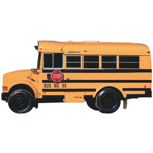 Yellow School Bus Short Bus 90x44 Inch Cardboard Cutout