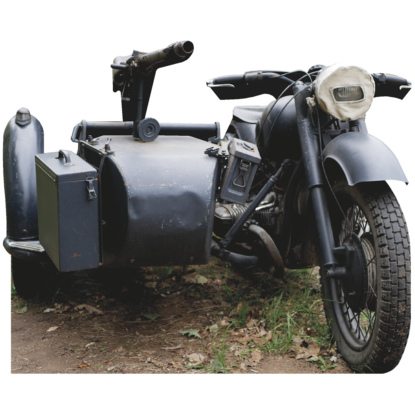 WW2 Motorcycle Sidecar Mounted MG-42 Cardboard Cutout