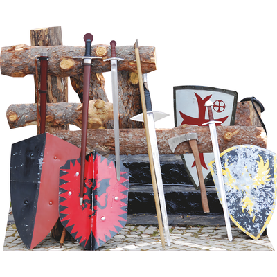 Viking Blacksmith Sword Shield Axe Rack Cardboard Cutout
