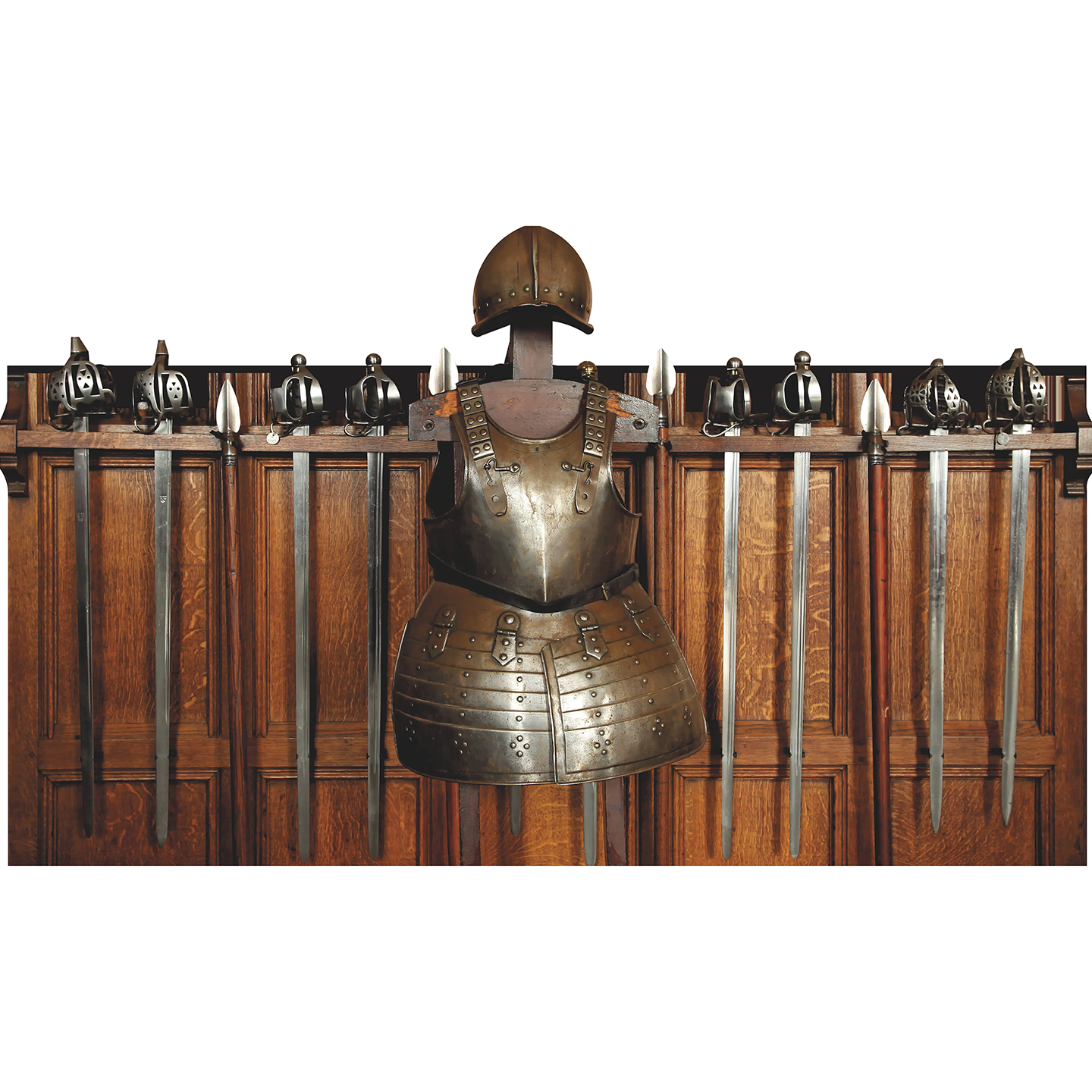 Medieval Suit Armour Armor Sword Spear Rack Display Prop Cardboard Cutout
