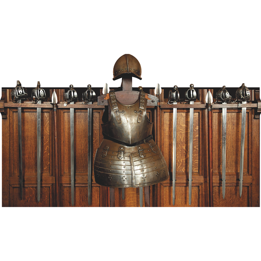 Medieval Suit Armour Armor Sword Spear Rack Display Prop Cardboard Cutout