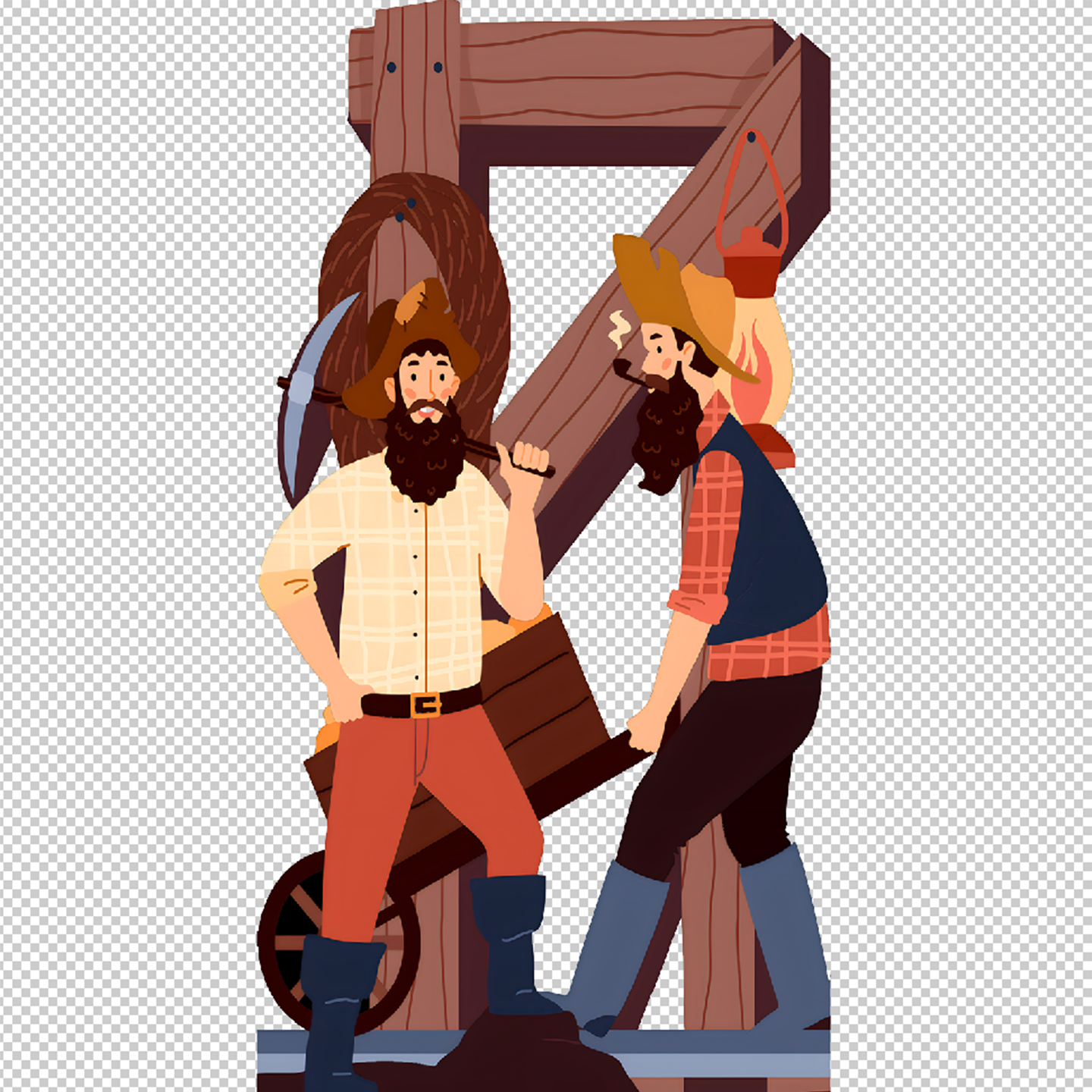 Gold Rush Miners Cardboard Cutout