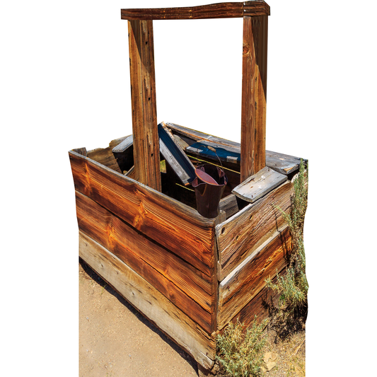 1800s Wood Water Well Cardboard Cutout