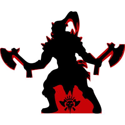 Orc Warrior with Axes Fantasy Silhouette Cardboard Cutout