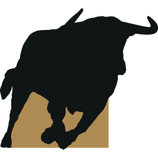 Charging Bull Silhouette Cardboard Cutout