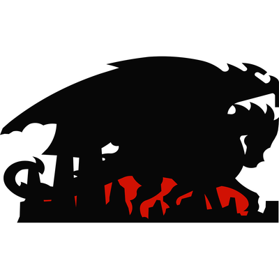 Cave Dragon Right Face Ring Lord Fantasy Silhouette Cardboard Cutout