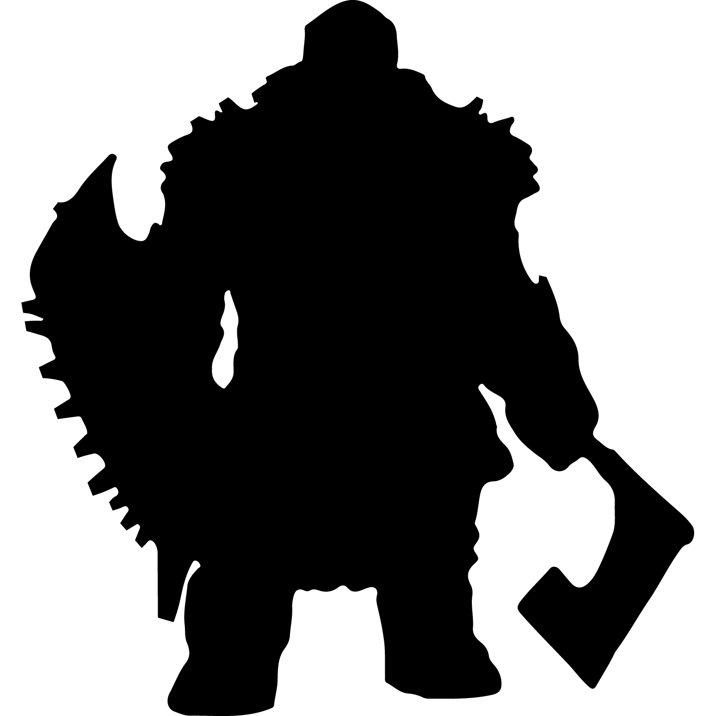 Dwarf Warrior Silhouette Cardboard Cutout