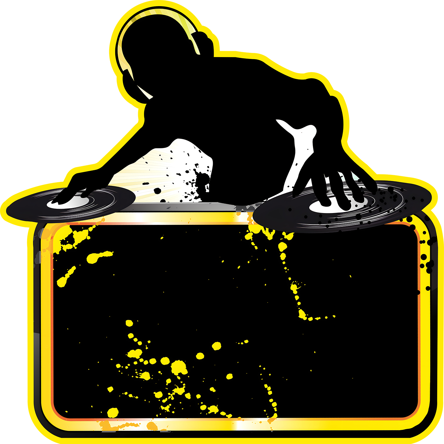 Neon DJ Club Record Spinner Disco Mixer Music Silhouette Cardboard Cutout