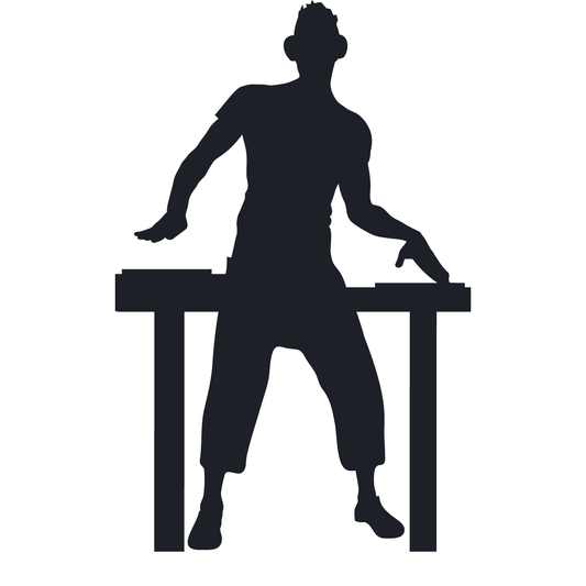 DJ Club Record Spinner Disco Mixer Music Silhouette Cardboard Cutout