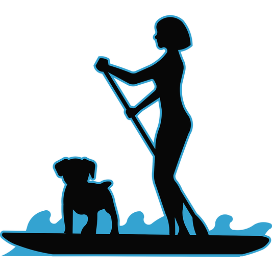 Paddleboard Surfing With Dog Cardboard Cutout