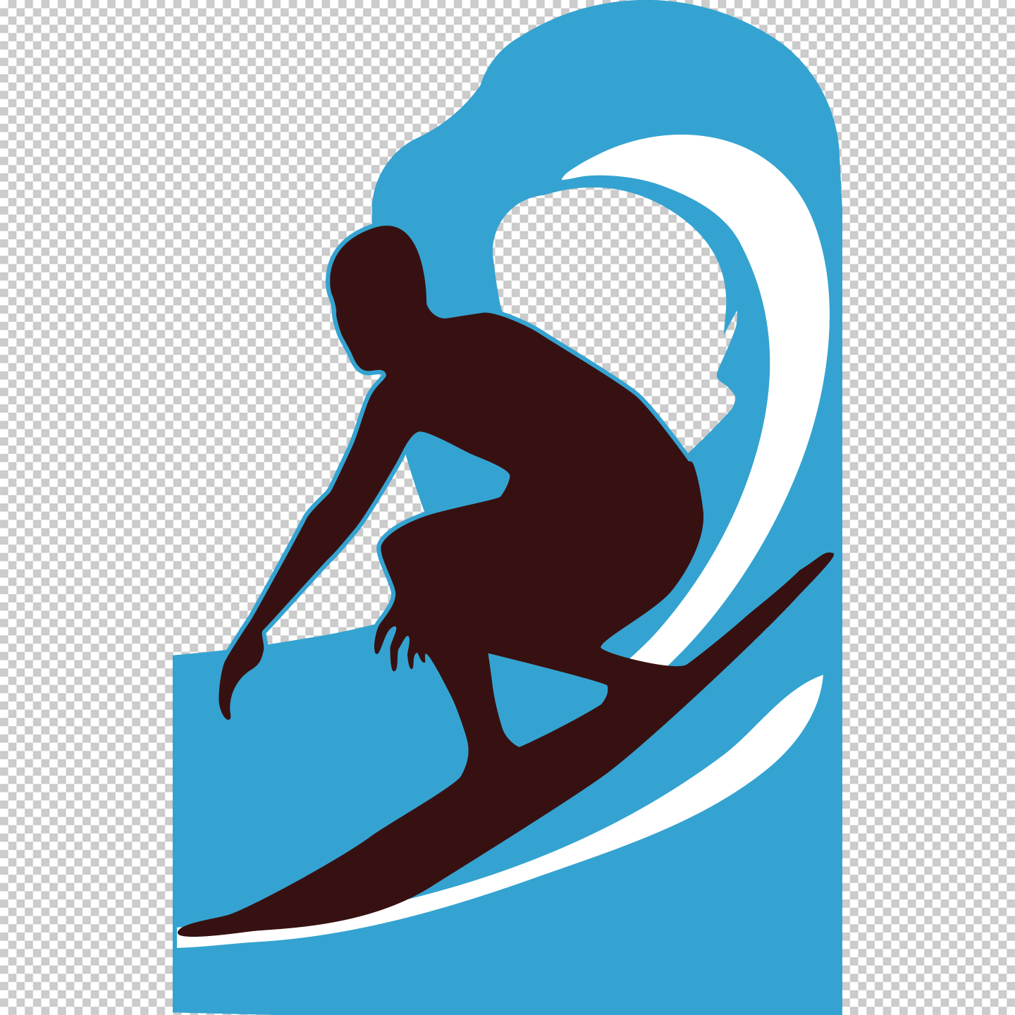 Surfing Dude Man Waves Pipeline Ocean Silhouette Cardboard Cutout