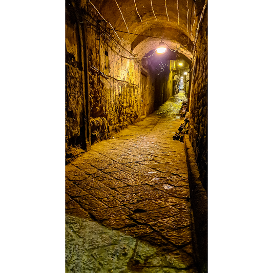 Narrow Shady Street in Naples Italy Alley Historic Town Backdrop Cardboard Cutout