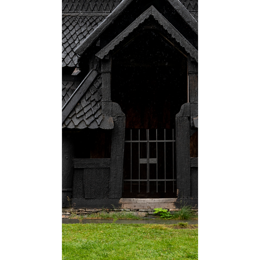 Norwegian Black Church Norway Cardboard Backdrop