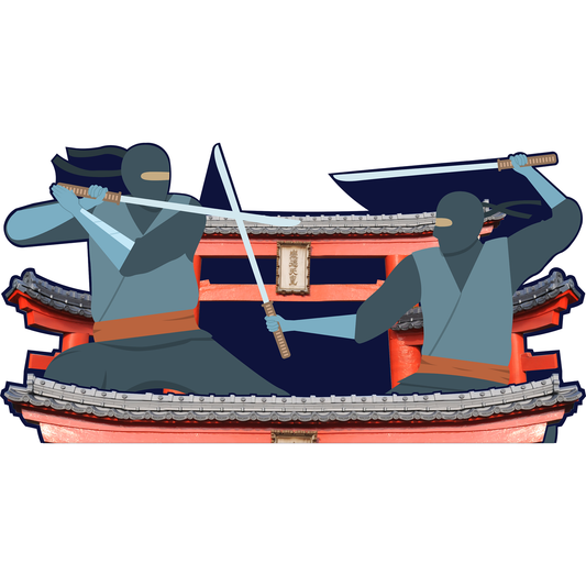 Samurai Duel Swords Cardboard Cutout