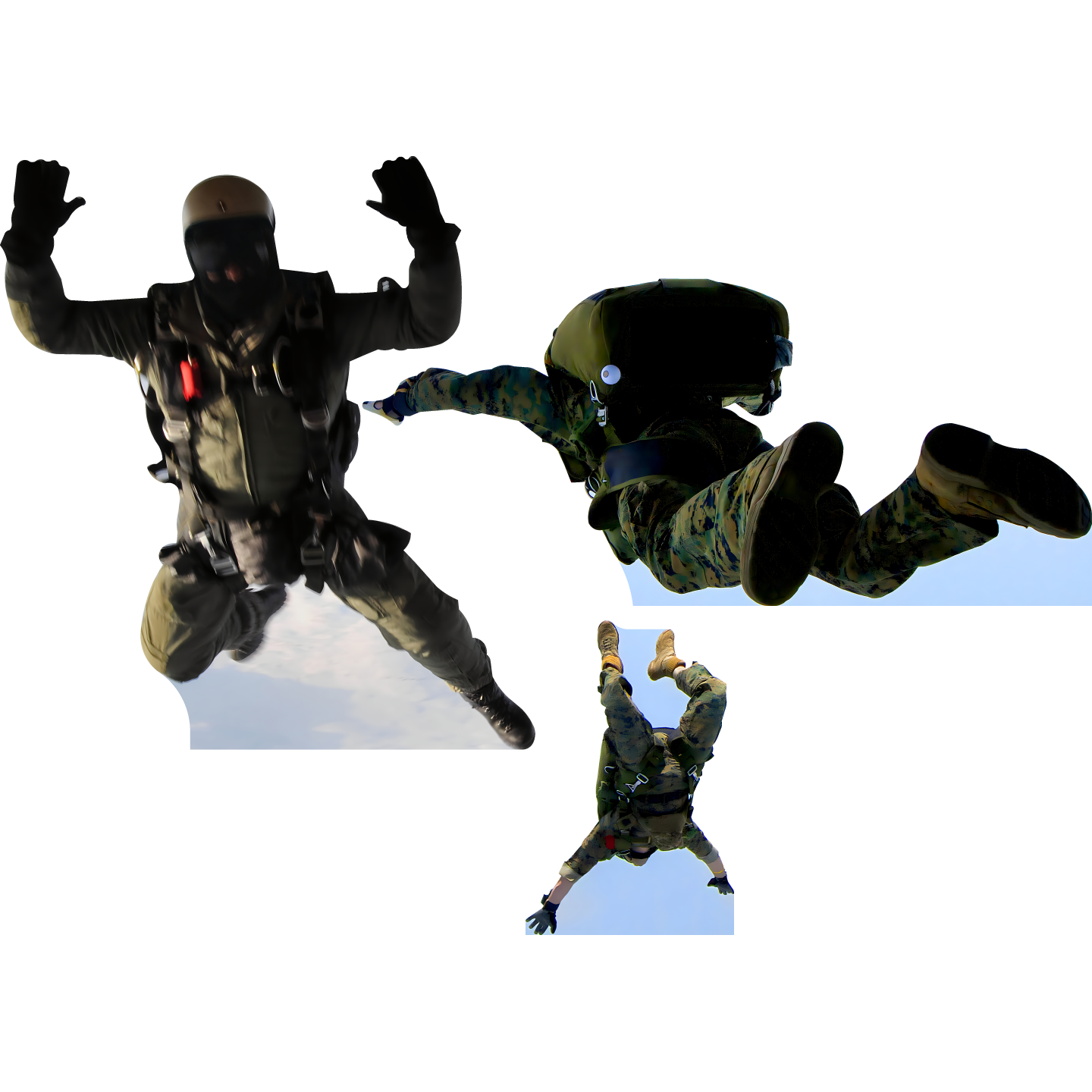 Airborne Ranger 3pack Free Fall Paratrooper Parachute Soldier Cardboard Cutout