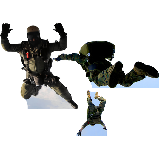 Airborne Ranger 3pack Free Fall Paratrooper Parachute Soldier Cardboard Cutout