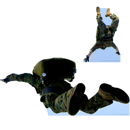 Airborne Ranger Back 2pack Free Fall Paratrooper Parachute Soldier Cardboard Cutout