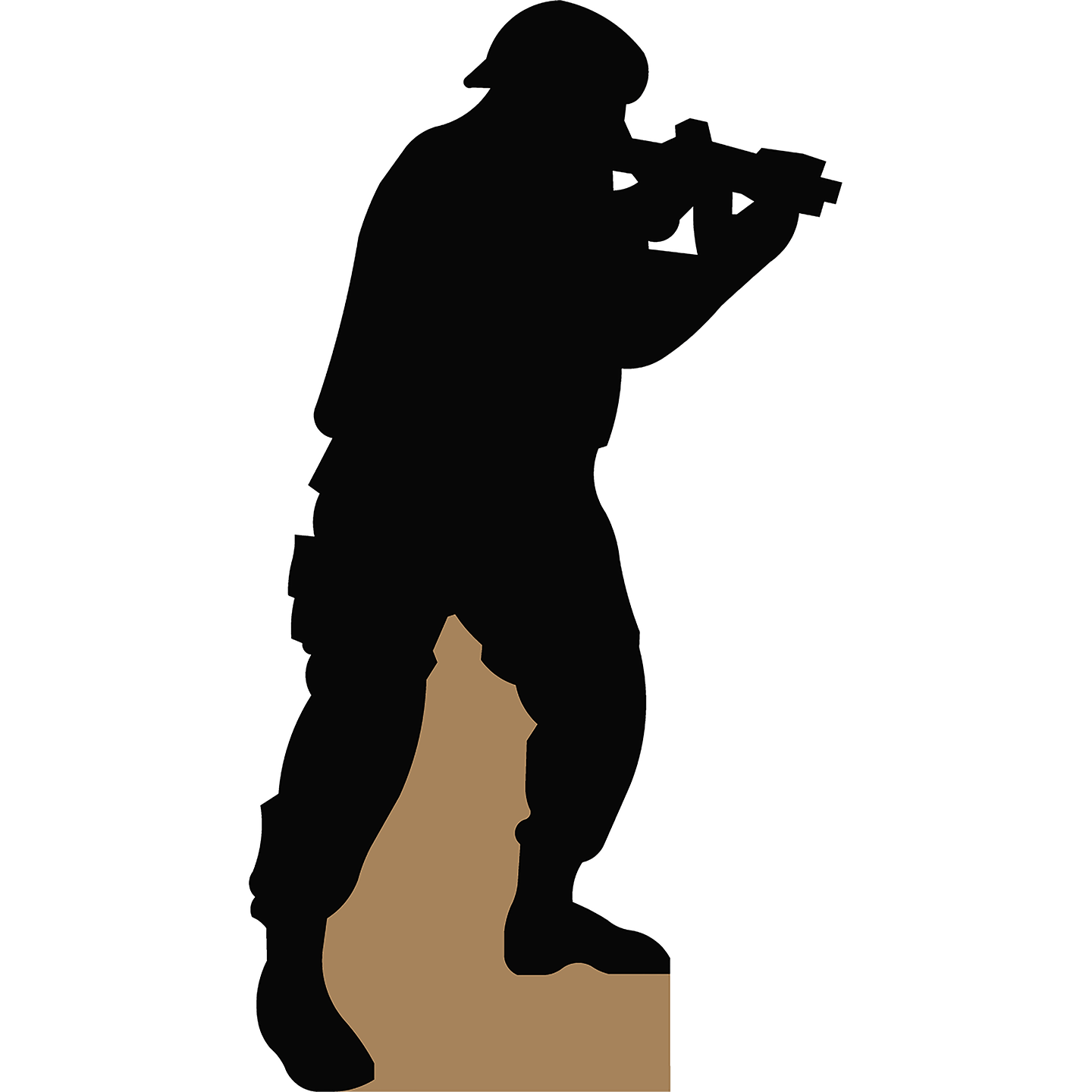 Special Forces Ops Silhouette Soldier Aiming Right Cardboard Cutout