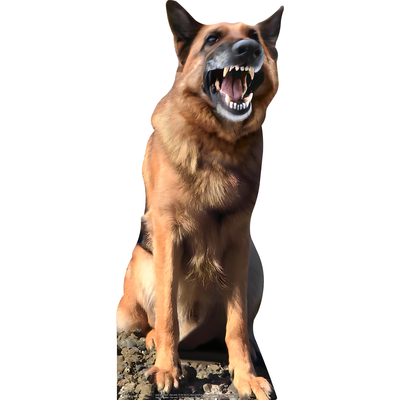 Angry Mean Waterproof Plastic German Shepherd Decoration Cutout