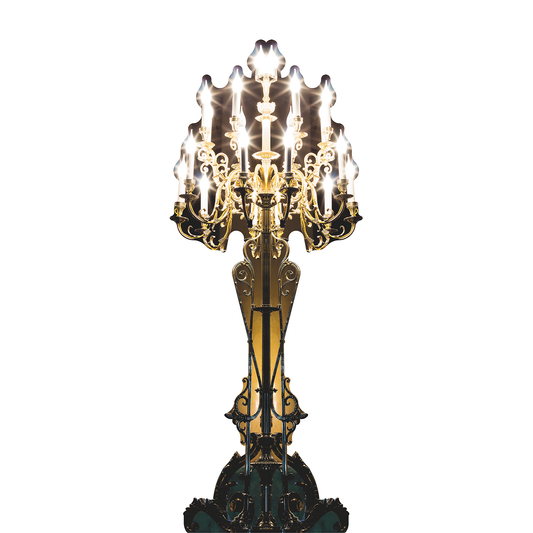 Gold Candelabra Candelabre Light Lantern Cardboard Cutout