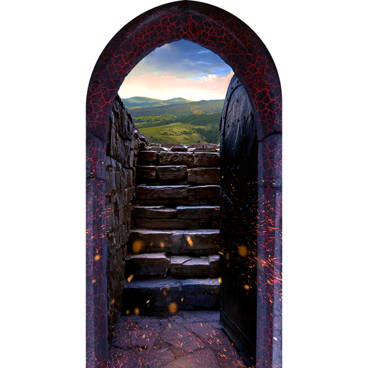 Fantasy Dungeon Exit Door Scenery Landscape View Cardboard Cutout