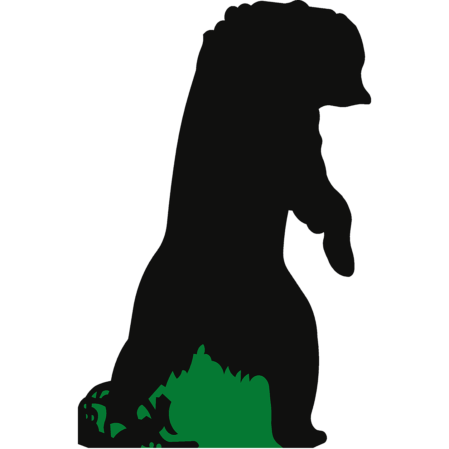 Standing Bear in Trap Silhouette Cardboard Cutout