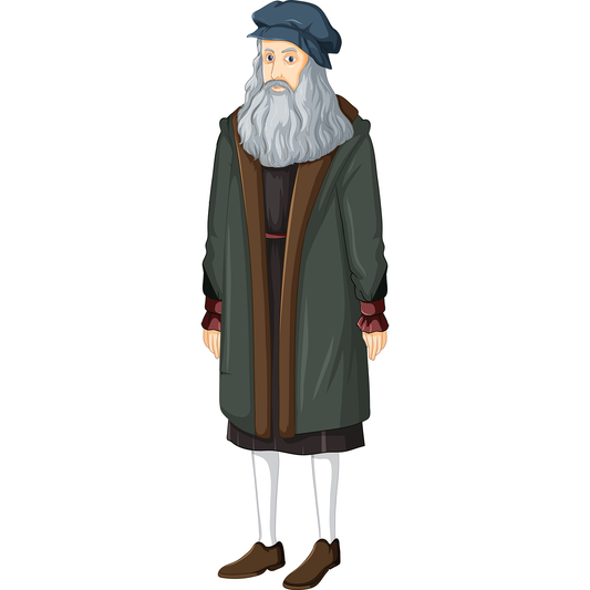 Leonardo Da Vinci llustration Cardboard Cutout