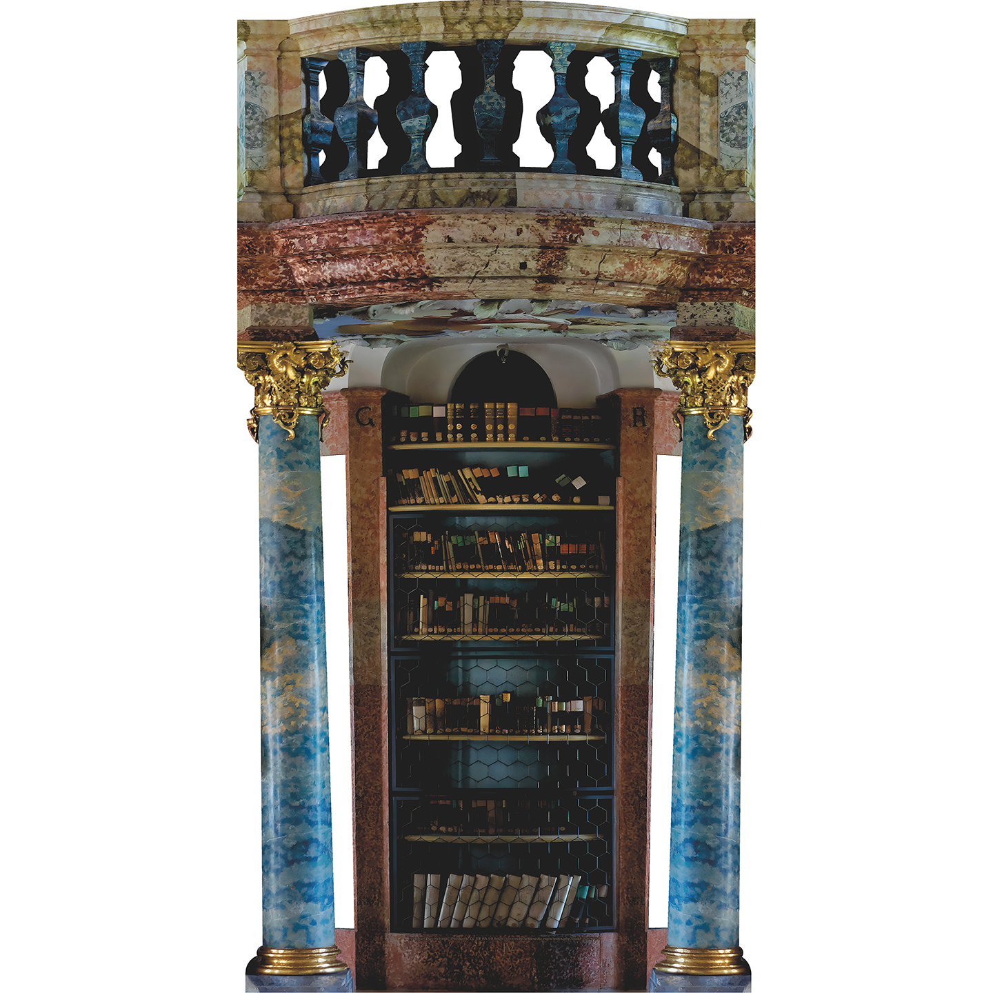 Wiblingen Monastery Germany Book Shelf Cardboard Cutout
