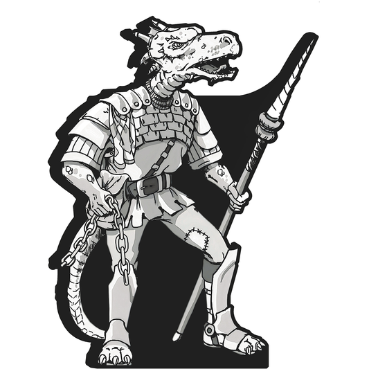 DND Armored Kobold Holding Spear Cardboard Cutout