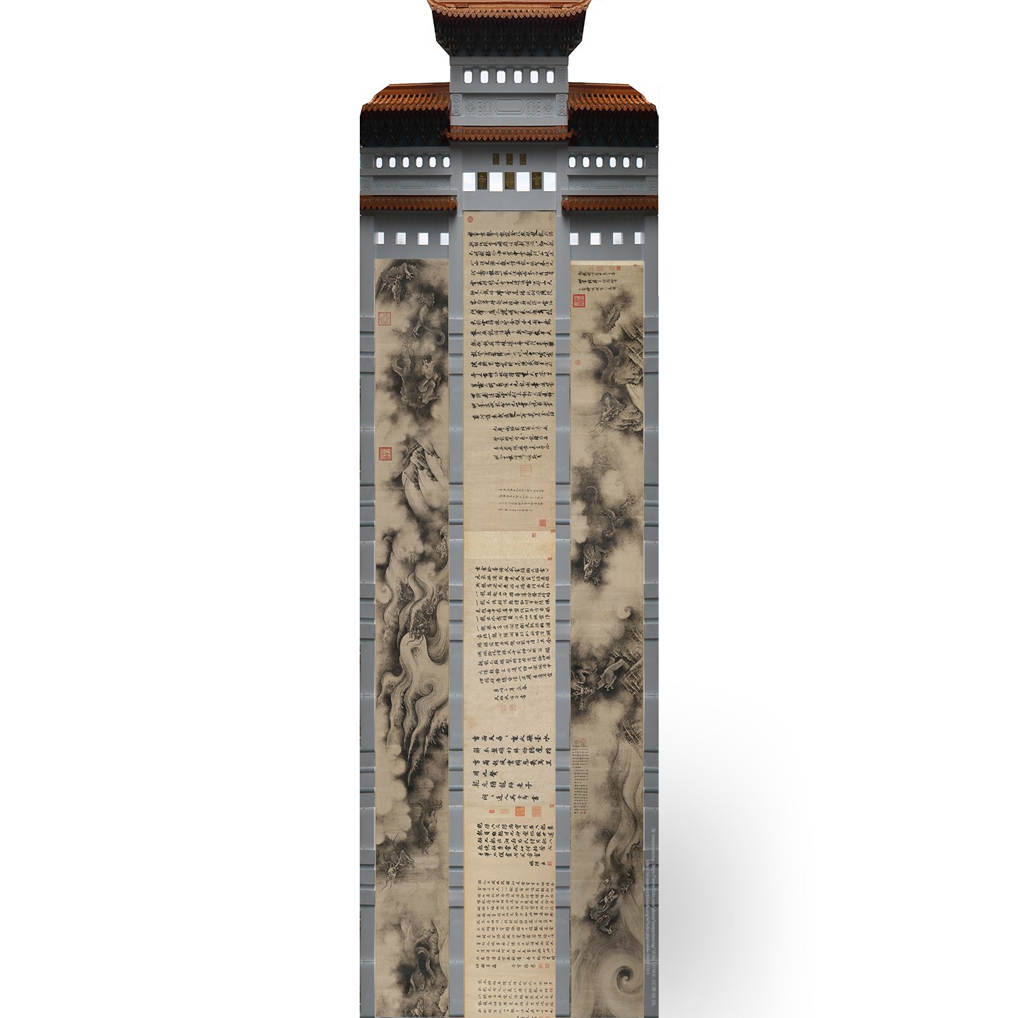 Nine Dragon Scroll 1244AD Song Dynasty Chinese Gate Cardboard Cutout