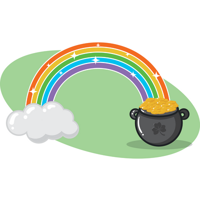 Saint Patrick's Day - Pot of Gold And Rainbow Cardboard Cutout