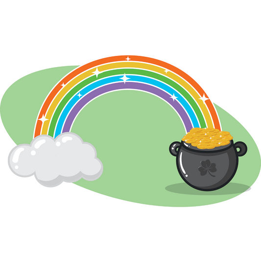 Saint Patrick's Day - Pot of Gold And Rainbow Cardboard Cutout