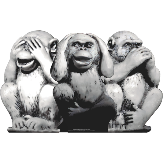 3 Wise Monkeys See Hear Speak No Evil Cardboard Cutout