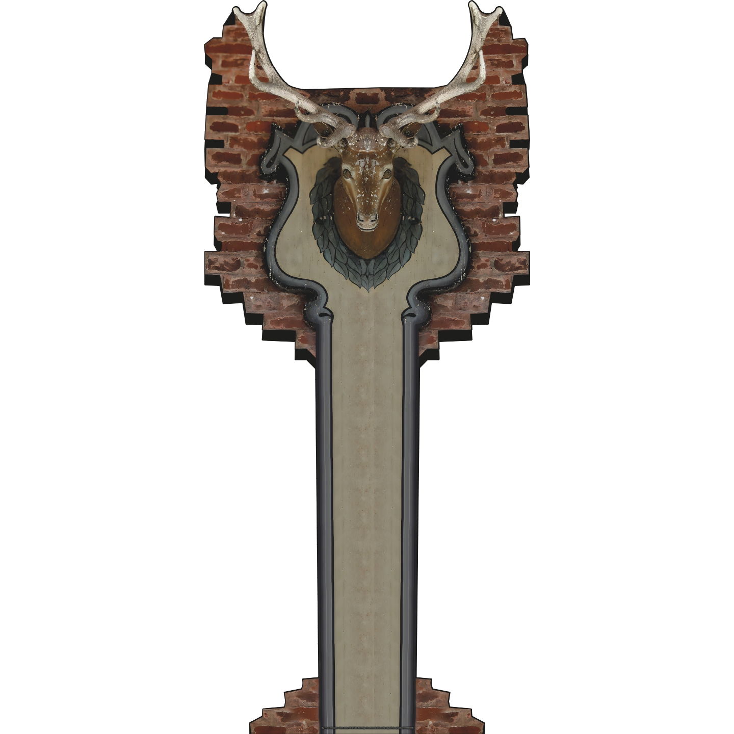 Brick Wall Deer Antler Trophy Cardboard Cutout