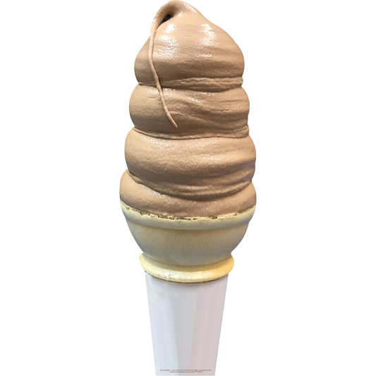 Chocolate Soft Serve Ice Cream Cone Cardboard Cutout