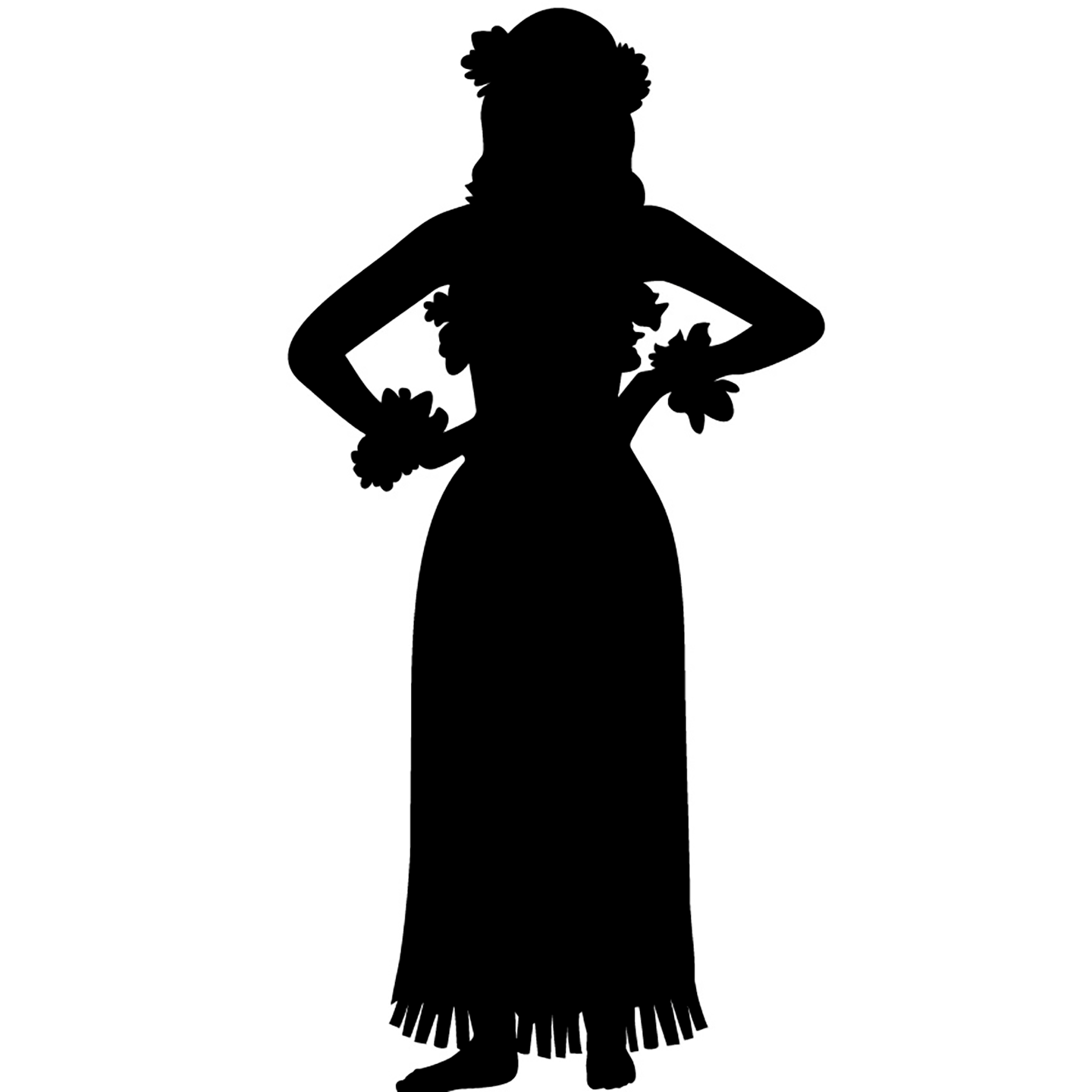 Hawaiian Hula Girl Silhouette Cardboard Cutout