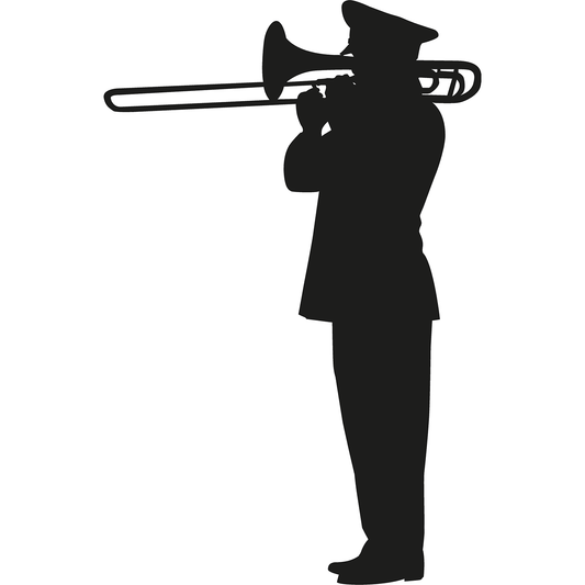 Military Marching Band Brass Players Silhouette Cardboard Cutout
