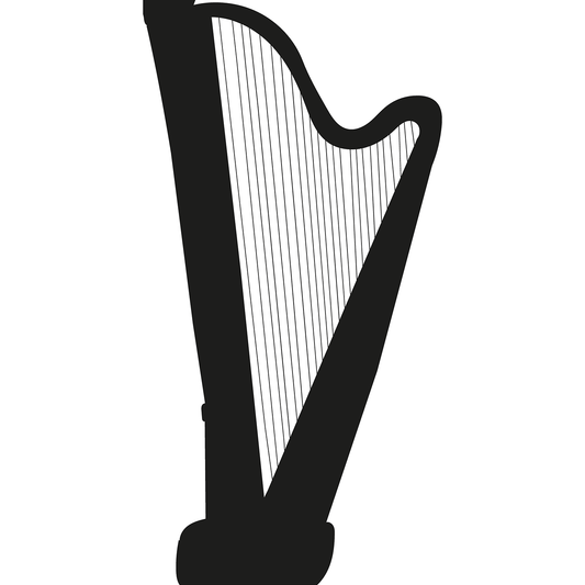Harp Silhouette Classical Cardboard Cutout