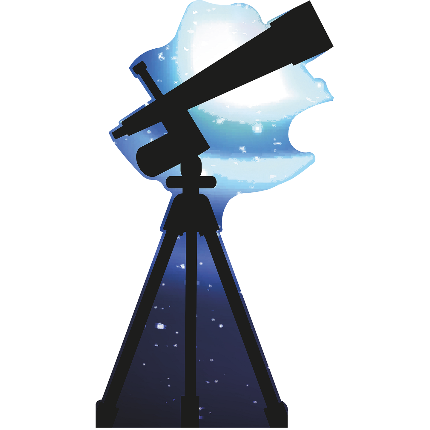 Night Sky and Space Telescope Silhouette Cardboard Cutout